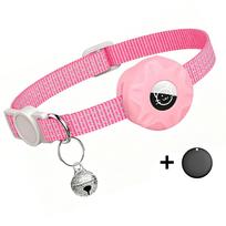GPS Tracker for Cats Waterproof Pet Tracking Collar Anti-Lost Smart Locator with Safety Elastic Buckle Supports Android and iOS rožinė