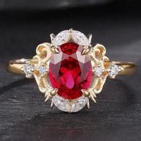 Popular Pigeon Blood Ruby Ring Fashion European and American Jewelry InsRUBBY RING no. 8