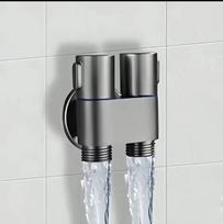 304 Stainless Steel Dual Head Angle Valve for Washing Machine and Toilet/Bidet Use gray