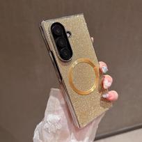 Luxury PC Electroplating Sparkling Magnetic Phone Case for Samsung Galaxy Z Fold 7 6 5 4 3 Good Texture Shockproof Bling Cover Galaxy Z Fold4 auksas
