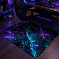 VIKAMA Kosminio sūkurio šviesos takelio žaidimų kilimėlis neslystantis apsauginis nuo triukšmo kėdei grindų kilimėlis E-sporto studijų kambario dekoras 60cm x 90cm