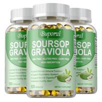 Buporai Soursop Graviola 1000mg Capsules — Immune Support, Daily Wellness, Nutritional Support 120*3