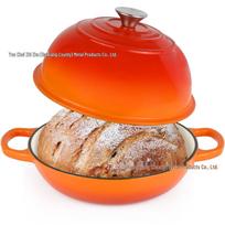26 cm neprideganti emaliuota ketaus duonos puodas raugo duonai kepti 26cm oranžinė