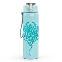 1PC Manta Ray Ocean Animal Art 750ml Color Plastic Sports Water Bottle Leakproof Flip Straw Lid Suitable for Sports Office Home Use tamsiai mėlyna