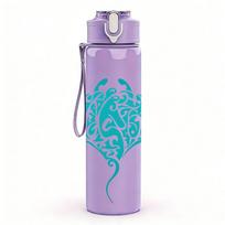 1PC Manta Ray Ocean Animal Art 750ml Color Plastic Sports Water Bottle Leakproof Flip Straw Lid Suitable for Sports Office Home Use violetinė