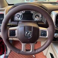 Rankomis siūta neslystanti juoda natūralios odos automobilio vairo apdangalas Dodge RAM 1500 Classic 2500 3500 5500 2012-2022