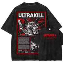 ULTRAKILL FPS Shooter Action Cyberpunk Gothic Dark Grunge Vintage Washed Distressed Retro Aesthetic Streetwear Graphic Print 2XL black