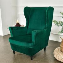 Velvet Wing kėdės užvalkalas Stretch Spandex fotelio užvalkalai Nuimami Wingback sofos užvalkalai su sėdynės pagalvėlės užvalkalu