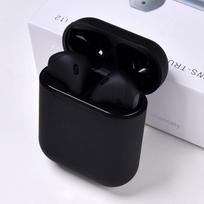 TWS Stereo Wireless 5.0 Bluetooth ausinės, įdedamos mini ausinės, sportinės ausinės su įkrovimo dėžute mikrofonu, skirtu IOS Android išmaniesiems telefonams juoda
