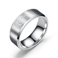Naujas Lapo Žiedas Konoha Uzumaki Simbolis Logotipas Ženklas Sasuke Itachi Ninja Mada Titanas Plienas Anime Papuošalai Cosplay Moterys Vyrai Dovanos 11 sidabras