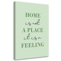 Canvas print, Home Inscription 40x60 žalia
