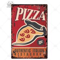 Dekoratyvinė picos lentelė Metalinis vintažinis skardinis ženklas Retro sienos meno plakatas kavinei, bistro, restoranui, namų parduotuvei 7.8x11.8inch