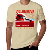 Gilles Villeneuve šalmas F1 legenda Marškinėliai berniukui naujas leidimas per dideli marškinėliai vyrams M beige