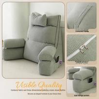 Patogi pagalvė skaitymui su juosmens ir kaklo atrama bendrabučiams, lango nišai ar lovai. 95*60*70 Large [Washable] No Pillow gray