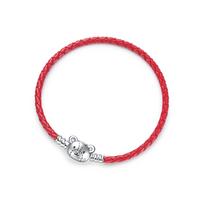925 Sidabro Hello Kitty Odinė Apyrankė Moterims Meškiukas Gyvatė Papuošalai Dovanų Aksesuarai Apyrankė 18cm red