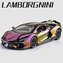 1:24 Lamborghini Revuelto Galvanizuoto Lydinio Modelinis Automobilis Žaislas Metalo Liejinio Žaislai Su Garsu Ir Šviesa Automobiliniai Žaislai Vaikams Transporto Priemonė violetinė