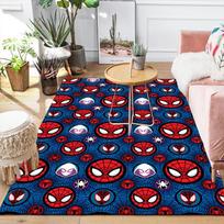 1 vnt. Marvel Žmogus-voras kilimas, neslystantis grindų kilimėlis, animacinio personažo dizainas, minkštas aksomas, kambario dekoras, skalbiamas 100cm by 120cm black