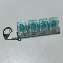 Naujas 4 klavišų Keycap Suspaudžiamas žaislas Streso malšinimas „Pasidaryk pats“ Fidget raktų pakabukas Mechaninė pirštų klaviatūra Suspaudžiamas žaislas gray