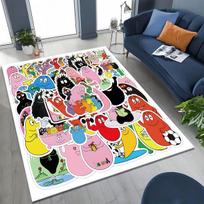 Animacinis Les Barbapapa Barbamama šeimos kilimas miegamajam, svetainei, sofai, namų įėjimui, didelis neslystantis vaikų žaidimų grindų kilimėlis 40x60cm( 15x23in )