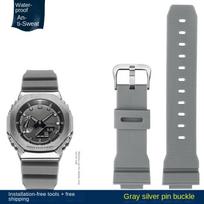 Skirta Casio G-Shock GM-2100 GM-S2100 GA-2100 GM-5600/GA5600 Dervos laikrodžio dirželis vyrams Juodas žalias mėlynas Guminis Sportinis prakaitui atsparus laikrodžio dirželis 16mm gray