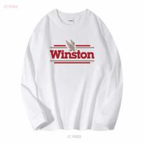 Vintažiniai 90-ųjų Winston Cigarečių Marškinėliai Vyrams Dydis 42 Erelio Kišenė ilgomis arba trumpomis rankovėmis vintažiniai Išskalbti minkšti Streetwear Kvėpuojantys L white