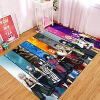 Classic D-Demon S-Slayer Kamado Nezuko Theme Carpet,Living Room Bedroom Office Kid Room of Choice,Non-slip Machine Washable Mat 40cm x 60cm black