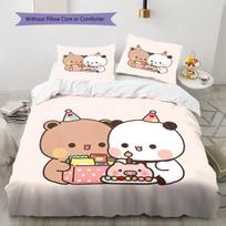 Bubu Dudu Pattern Bedding,Quilt Set Quilt Cover Pillowcase Home Birthday Gift (1 * duvet cover + 2 * pillowcase, without core) 140x200cm