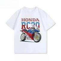 Honda RC30 Retro Modifikuotas Riterio Įranga 750R Motociklo Spausdinimas Vyriški Trumparankoviai Marškinėliai Grynos Medvilnės Vasaros L balta