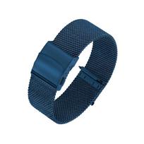Greitai atsegamas nerūdijančio plieno Milanese tipo laikrodžio dirželis vyrams - Galimas 14-24 mm dydžių 22mm mėlyna