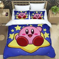 Kirby Antklodės Užvalkalas Pagalvės Užvalkalas Patalynės Komplektas Suaugusiam Berniukui Mergaitei Miegamojo Dekoras Vaikų Dovana Viengulis Dvigulis Didelis Dydis 140x200cm
