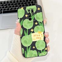 Skirta Xiaomi Redmi 9 dėklas 6.53  Mielas panda avokado kvadratinis silikoninis matinis telefono dėklas, skirtas Xiaomi Redmi 9 Prime Poco M2 Redmi9 Funda Redmi 9
