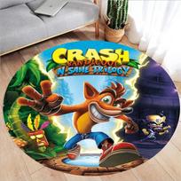 Crash Bandicoot Spausdintas Apvalus Kilimas Žaidimų Kambario Dekoras Action Pass Žaidimas Miegamojo Apvalus Kilimas Grindų Kilimėlis Berniuko Kambarys Žaidimų Kilimai Diameter 60cm blue