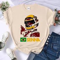 Ayrton Senna tshirt teen Graphic streetwear 2000s Vintage tshirt Graphic 80s Trendy 2000s S white