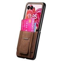 Retro Leather Bracket Wallet with Card Holder Phone Case For Motorola Razr 60 50 40 Ultra Moto Razr 60 50 40 Protective Cover Motorola Razr 40 Ultra pink