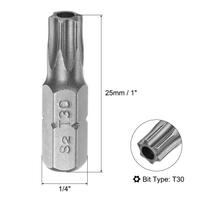 Torx atsuktuvo antgaliai T5 T6 T8 T9 T10 T20 T25 T27 T30 T40 S2 lydinio plienas 1/4 colio šešiakampis kotas 25mm magnetinis atsuktuvo antgalis