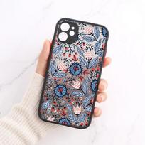 Shockproof Etui Flower Phone Case For iPhone 16 14 13 15 11 12 Pro Max 13 Mini 7 8 Plus SE Matte Clear Hard Cover Fundas Bags iPhone 16Plus gray