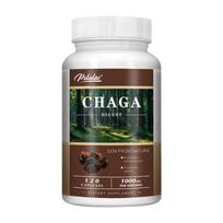 Pslalae Ekologiško čagos grybo ekstrakto kapsulės, 1000 mg porcijoje, Maisto papildas, Tinka ir vyrams, ir moterims 120*1 black