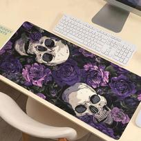 pc Cool Purple Skeletons Desk Mat Large Gaming Mouse Pad Nonslip Rubber Base Stitched Edge Keyboard Pads PC Tablet for Office SBD400x800x2mm black