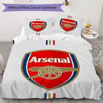 Arsenal Futbolo Klubo Rašto Patalynės Komplektas Antklodės Užvalkalas Pagalvės Užvalkalas Namų Dekoras Gimtadienio Dovana (1 * užvalkalas antklodei + 2 * užvalkalas pagalvei be užpildo) 140x200cm red