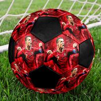 Cristiano Ronaldo CR7 spaudinio dydis 5 futbolo kamuolys, mašininio siuvimo PVC, patvarus ir atšokantis, tinka visoms amžiaus grupėms, gerbėjų atributika, rungtynėms ir naudojimui lauke. red