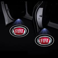 2 vnt. Automobilio durų projektoriai LED pasveikinimo šviesos emblema Fiat Abbas 124 125 500 Abarth Palio Punto Stlio Tipo Panda Doblo black