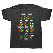 Funny Rubix Rubiks Rubics Cube Figures T Shirts Graphic Cotton Streetwear Short Sleeve Birthday Gifts Summer Style Tshirt Unisex 3XL black