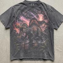 Vintažiniai Spinosauro marškinėliai, Dinozaurų grafiniai marškinėliai, Jurassic Volcano T marškinėliai, Retro Dino marškinėliai, Comfort Colors Prehistoric T marškinėliai, Dovana draugui 120 gray