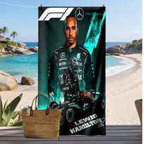 Lewis Hamilton spaudinys Paplūdimio rankšluostis Minkštas Nešiojamas Greitas?Sausas rankšluostis baseinui, vasaros atostogoms, lauko sportui 70cmx140cm(27x55inch)