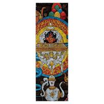 Buddha Statues Wall Decoration Tibetan-style Ethnic Hanging Ornaments Tapestry Wall Hanging Meditation Religion Art Tapestry 40x120cm brown