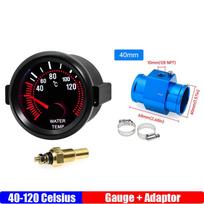 2  52mm Vandens temperatūros matuoklis 40-120℃ Vandens temperatūros matuoklis+Vandens temperatūros jungiamoji žarna Jutiklis 26-40mm Žarnos adapteris Benzininiam automobiliui 12V 40mm Blue black