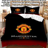 Manchester United patalynės komplektas su minkštu poliesterio audiniu gerbėjų miegamojo dekoravimui Super King(260x220cm)