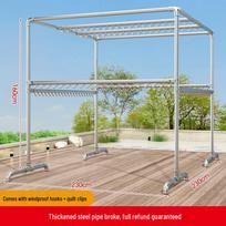 Vėjui atsparus cinkuoto plieno lauko drabužių džiovykla Thickened 6-Piece Tubing (Diameter 25)