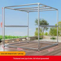 Vėjui atsparus cinkuoto plieno lauko drabužių džiovykla Thickened 6-Piece Tubing (Diameter 25)