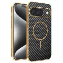 Skirta Google Pixel 11 11 Pro 11 ProXL 10 10 Pro galvanizuotas anglies pluošto magnetinis pirštų atspaudams atsparus smūgiams atsparus telefono dėklas For Pixel 11